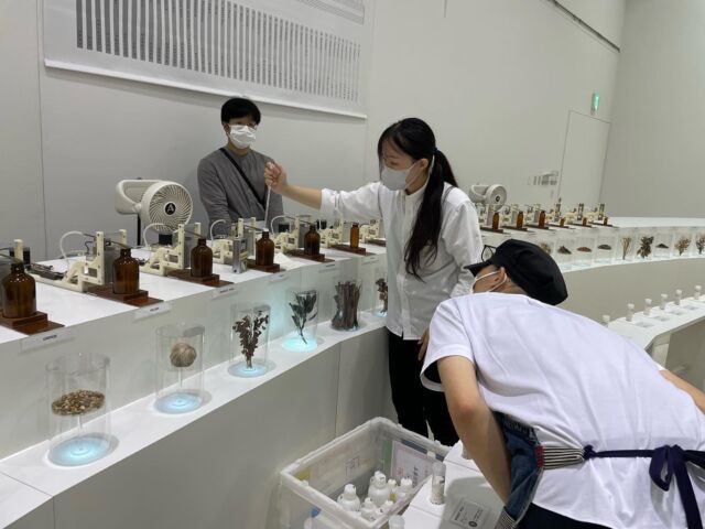 #つくる展 in 宮崎
🪜設営4日目📷

明日のオープンに向けて、スタッフさんに作品の立ち上げ方法をレクチャーしています🎹
電源の入れ方や、調律の方法など…作品ひとつひとつ説明します🔌

#TASKO
@miyazaki_ac